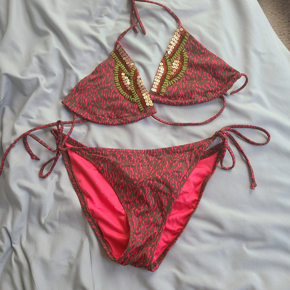 Victoria's Secret Beaded Tie Bikini